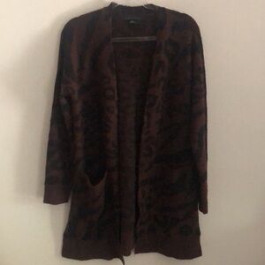 Sanctuary Brown and Black Leopard Print Duster Cardigan Sweaters
